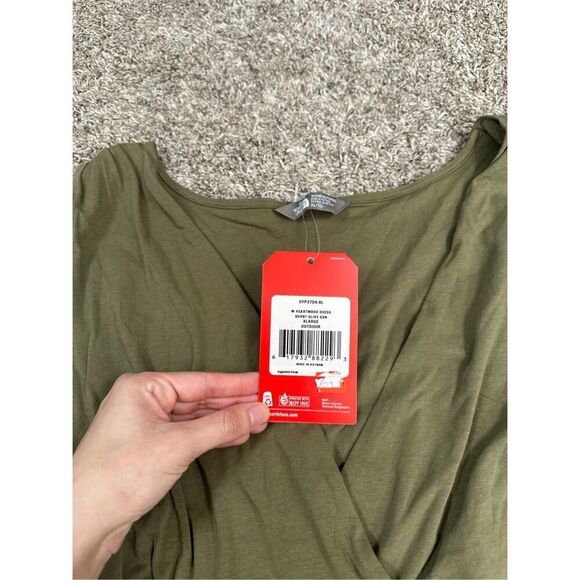 NWT The North Face Heartwood Dress V-Neck Sleeveless Faux Wrap Green XL Gorpcore - Picture 10 of 13